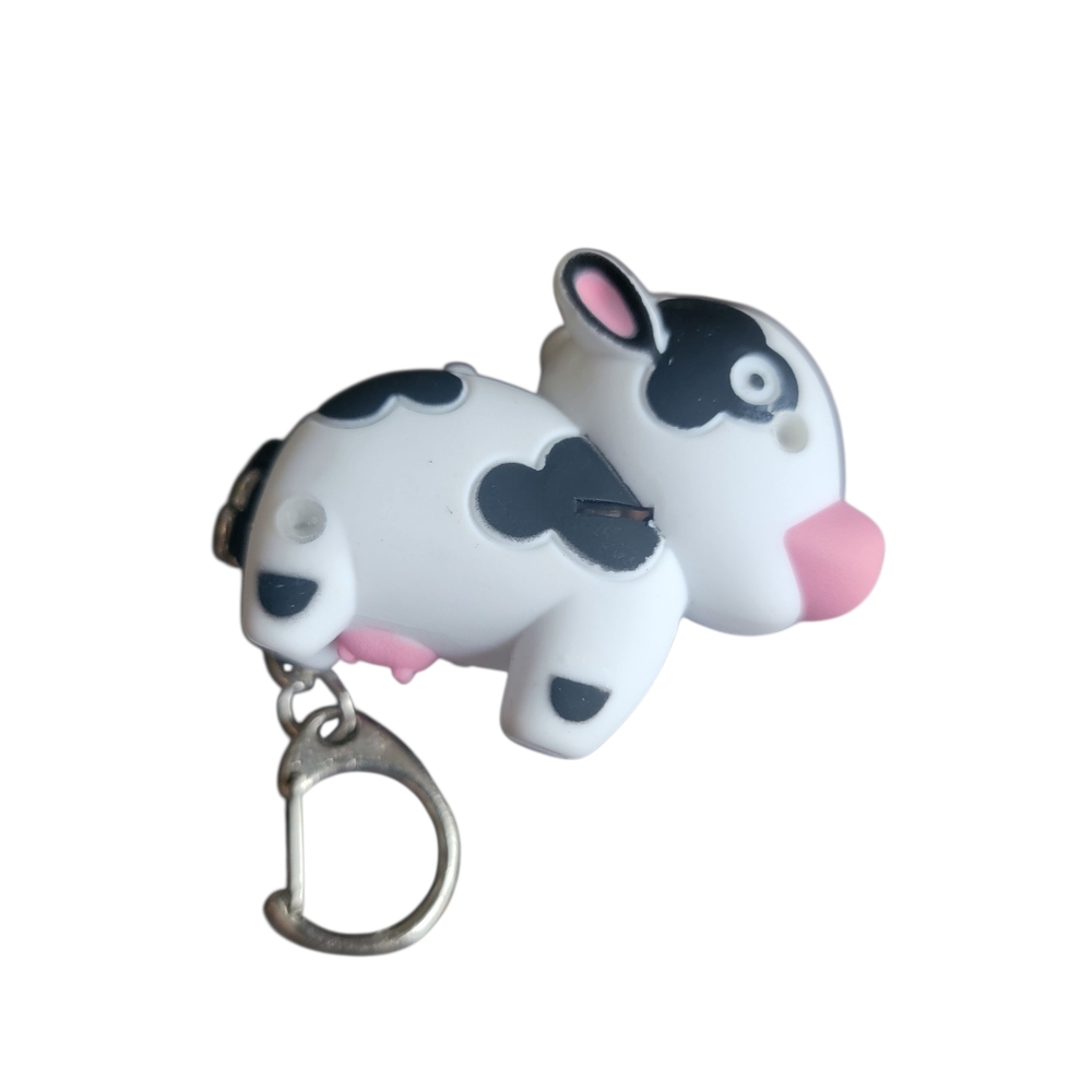 Cute Safety Cow Keychain With LED Light